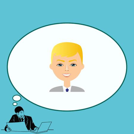 stylish avatar of guy in flat design. Vector illustrationのイラスト素材