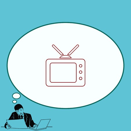 Home appliances icon. TV icon. Vector illustration.のイラスト素材