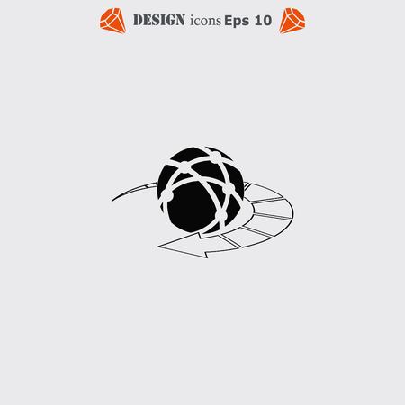 Holding globe, social network icon, vector illustrationのイラスト素材