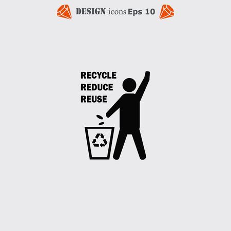 Throw away the trash icon, recycle iconのイラスト素材