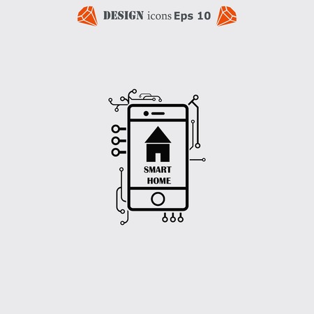 Smart home in the cloud concept symbol vector illustrationのイラスト素材