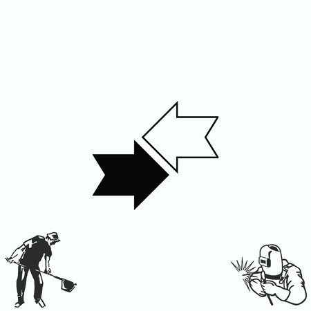 Arrow indicates the direction  icon, illustrationのイラスト素材