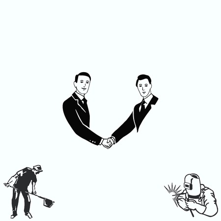Two businessman shaking hands. Successful contract business. Cooperation.のイラスト素材
