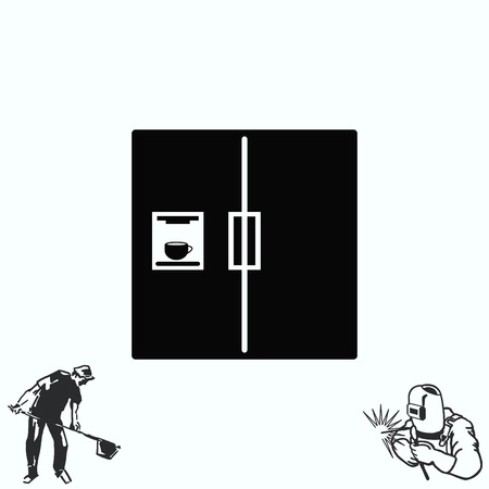 Home appliances icon. Refrigerator icon.のイラスト素材