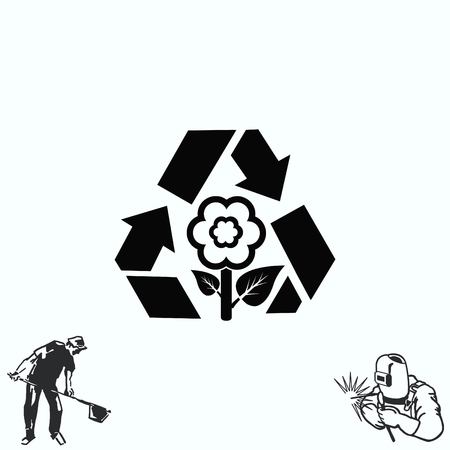 Throw away the trash icon, recycle iconのイラスト素材