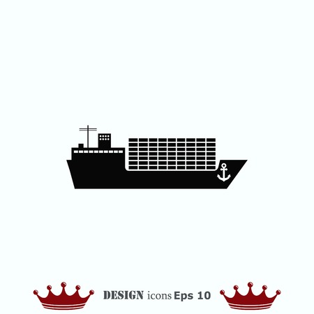 Ship icon, vector illustration. Flat design style.のイラスト素材