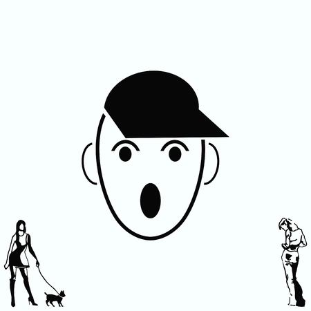 Angry little boy Icon.のイラスト素材