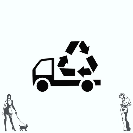 Place trash icon, recycle icon. Flat Vector illustrationのイラスト素材