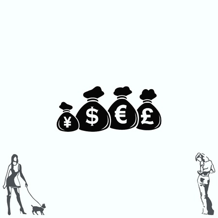 Money icon, Finance Icon, vector illustration. Flat design style.のイラスト素材