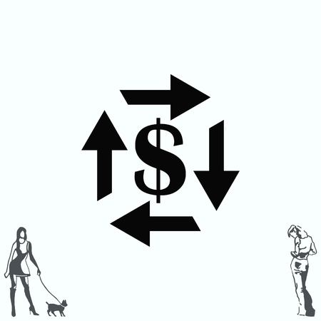 Money icon, Finance Icon, vector illustration. Flat design style.のイラスト素材
