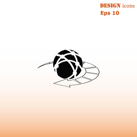 Holding globe, social network icon, vector illustrationのイラスト素材