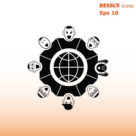 Group of people icon, Friends icon,  vector illustrationのイラスト素材