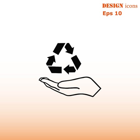 Throw away the trash icon, recycle iconのイラスト素材