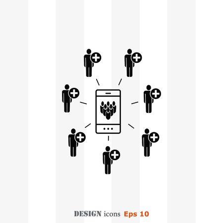 Group of people icon, Friends icon,  vector illustrationのイラスト素材