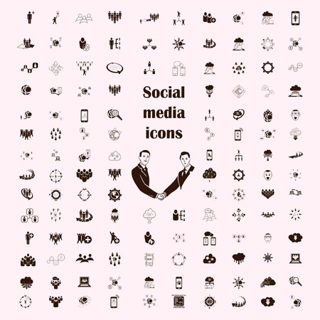 social network icons set, Friends icons set, Group of people icons set, vector illustration. Flat design styleのイラスト素材