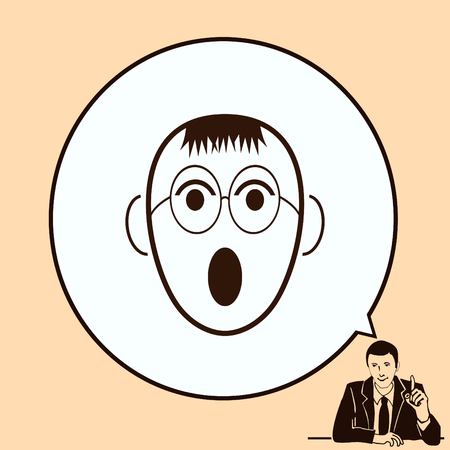 Angry little boy Icon.のイラスト素材