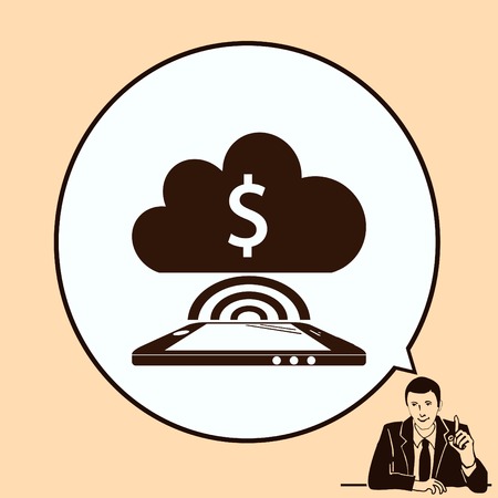 Financial Services Cloud, Money icon, Finance Icon, vector illustration. Flat design styleのイラスト素材