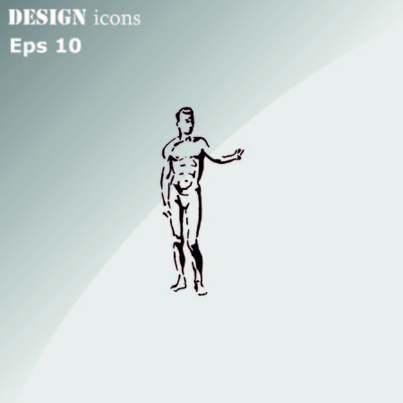Silhouette of athletic men. Beauty, glamor. Vector illustration. Handsome male athlete.のイラスト素材