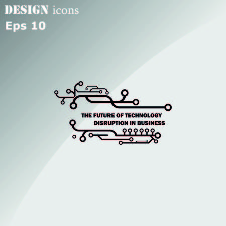Technology innovation icon. Circuit board, microchip icon. Vector illustration.のイラスト素材