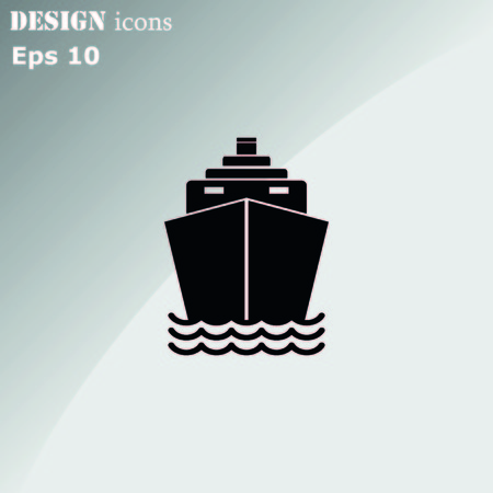 Ship icon, vector illustration. Flat design style.のイラスト素材