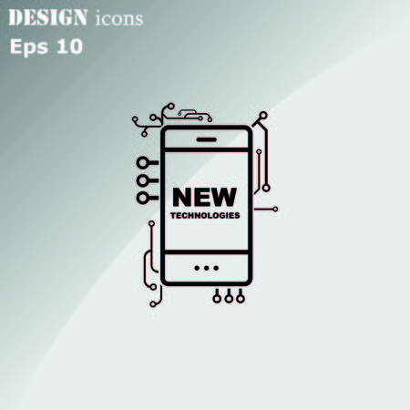 Technology innovation icon. Circuit board, microchip icon. Vector illustration.のイラスト素材