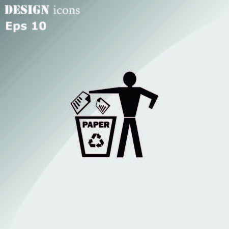 Throw away the trash icon, recycle iconのイラスト素材