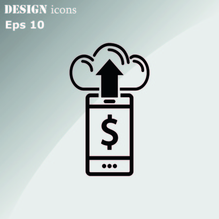 Financial Services Cloud, Money icon, Finance Icon, vector illustration. Flat design styleのイラスト素材