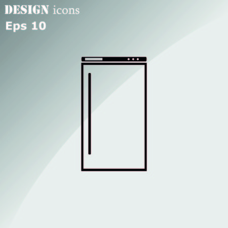 Home appliances icon. Refrigerator icon. Vector illustration. Kitchenware.のイラスト素材