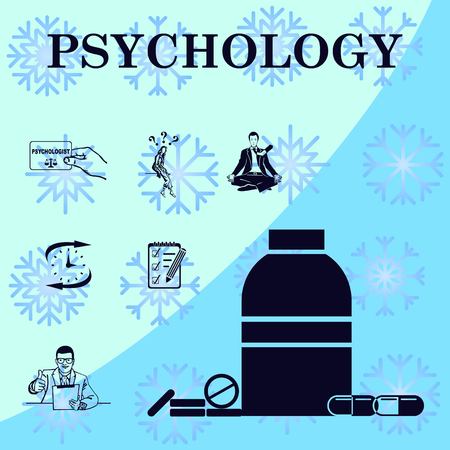 Psychology icon set, Psychologist icon,  vector illustration.のイラスト素材