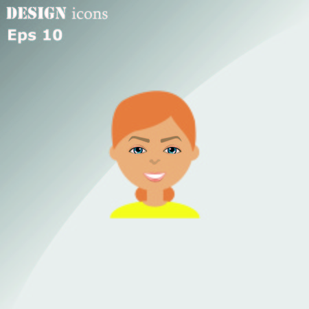 stylish avatar of girl in flat design. Vector illustrationのイラスト素材