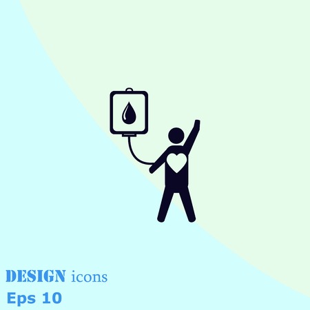 Blood donation icon, vector illustration. Flat design style. The container transfusion icon.のイラスト素材