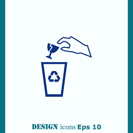 Throw away the trash icon, recycle iconのイラスト素材
