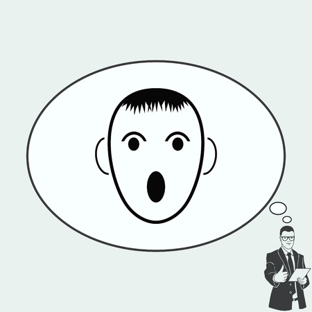 Angry little boy Icon.のイラスト素材