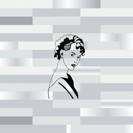 Beautiful woman. Female silhouette. Fashionable. Glamour. Vector illustrationのイラスト素材