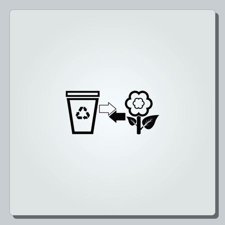 Place trash icon, recycle icon. Flat Vector illustrationのイラスト素材