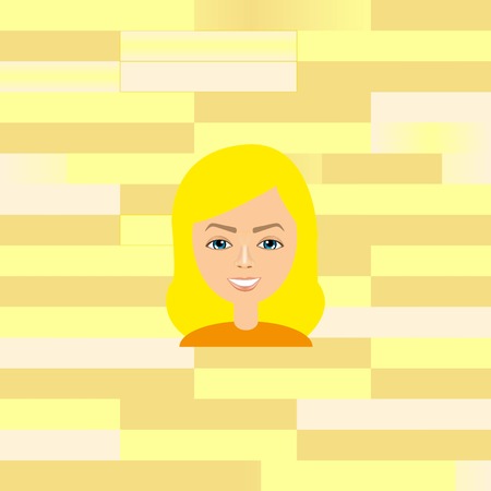 stylish avatar of girl in flat design. Vector illustrationのイラスト素材