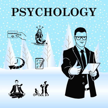 Psychology icon set, Psychologist icon,  vector illustration.のイラスト素材
