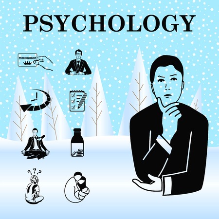 Psychology icon set, Psychologist icon,  vector illustration.のイラスト素材