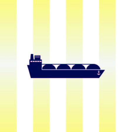 Ship icon, LNG gas carrier, vector illustration. Flat design style.のイラスト素材