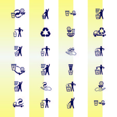 Place trash icons, recycle icons, ecology icons set. Flat Vector illustrationのイラスト素材