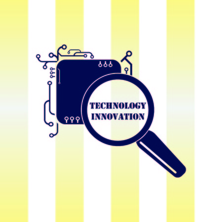 Technology innovation icon. Circuit board, microchip icon. Vector illustration.のイラスト素材