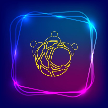 Holding globe, social network icon, vector illustrationのイラスト素材