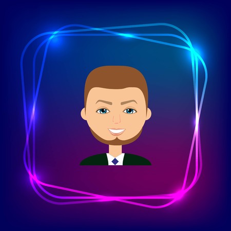 stylish avatar of guy in flat design. Vector illustrationのイラスト素材