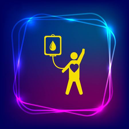 Blood donation icon, vector illustration. Flat design style. The container transfusion icon.のイラスト素材