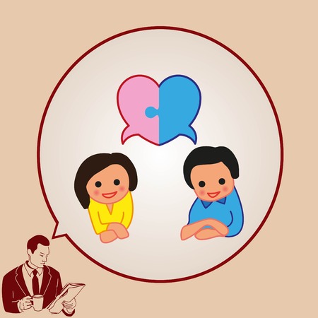 Group of people icon, Friends icon, Bubble speech icon, vector illustration. Flat design styleのイラスト素材