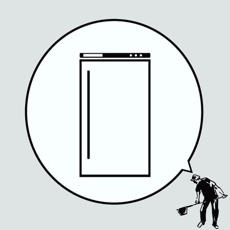 Home appliances icon. Refrigerator icon. Vector illustration. Kitchenware.のイラスト素材