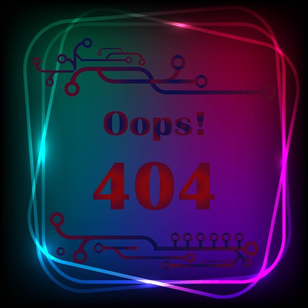 Page with a 404 error. Template reports that the page is not found, vector illustration.のイラスト素材