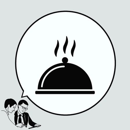 Covered with a tray of food icon. Vector illustration.のイラスト素材