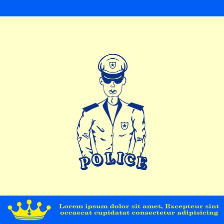 Vector illustration of isolated modern police icon.のイラスト素材