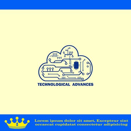 Technology innovation icon. Cloud technology, vector illustration.のイラスト素材